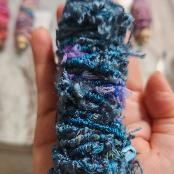 Handspun art yarn, 5 yards per bobbin, super fine wool, amazing colors. - Picture 2 of 4